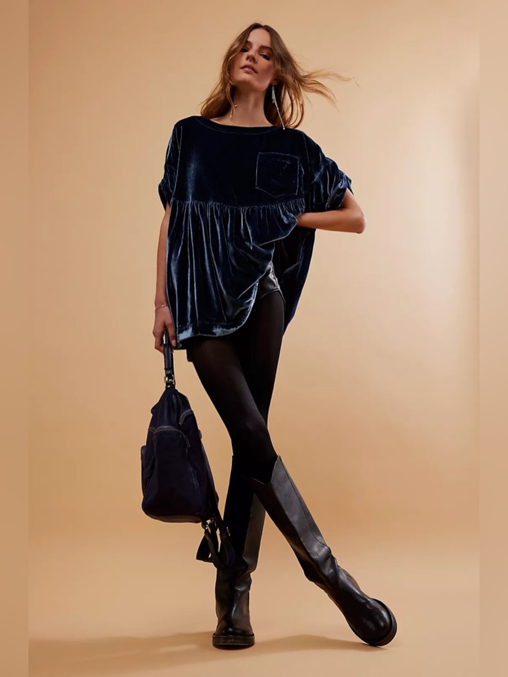 Free People Moon City Velvet Blue - Picture 4 of 7